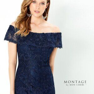 Montage Navy Dress by Mon Cheri